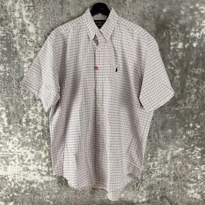 Ralph Lauren Size L Blake Preppy Checker Casual Button Shirt Short Sleeve